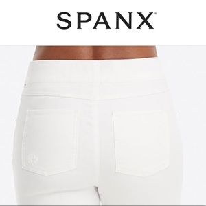 Spanx White Distressed Skinny Jeans
